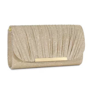 Women Envelope Evening Gold Clutch Bag Lady Bridal Weddings Party Prom Chain Handbag
